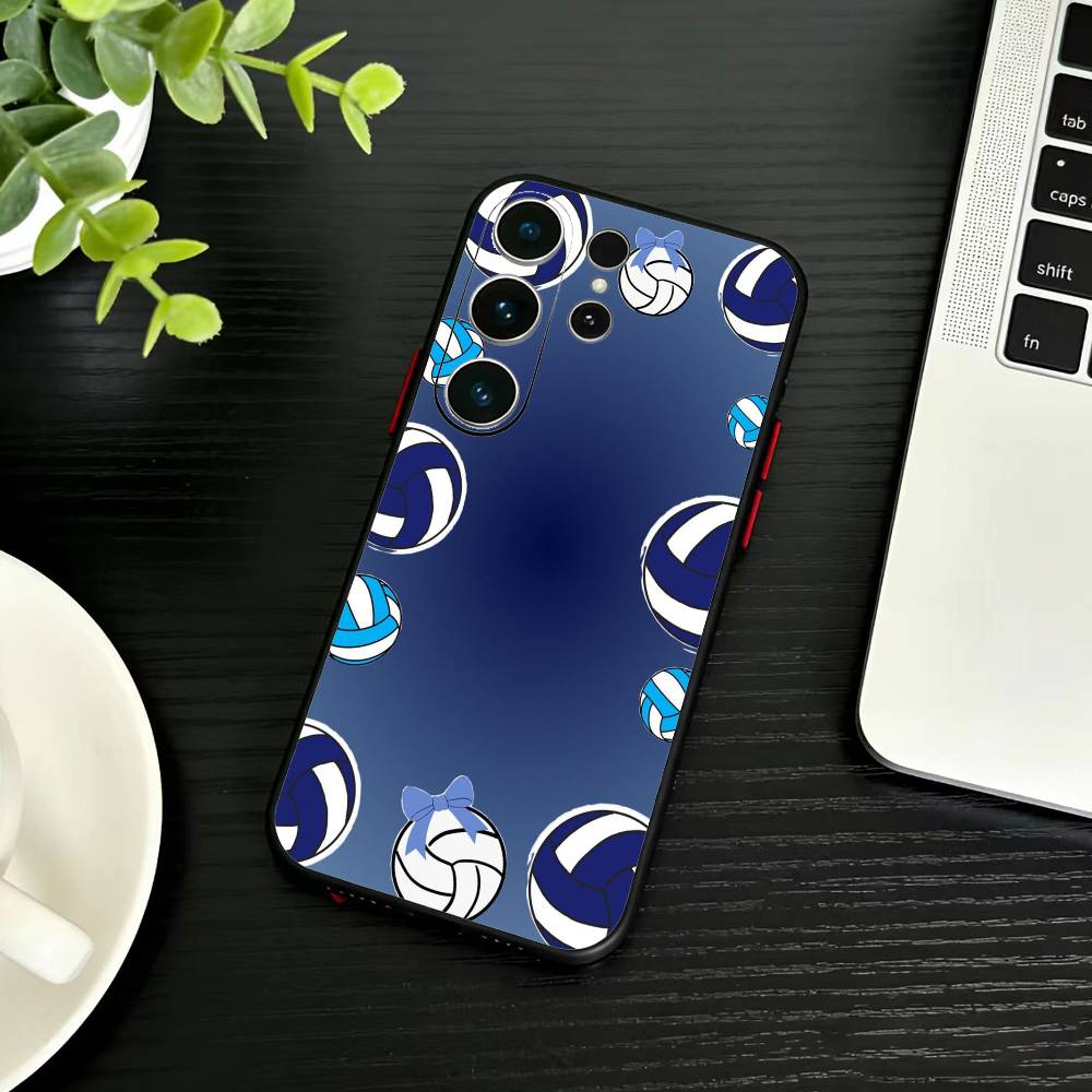 Раскрашенный чехол для телефона S-Volleyball для Samsung S26, S25, S24, S23, S22, S21, S20, S30, Ultra, Plus, Fe, Note, 5G Черный чехол