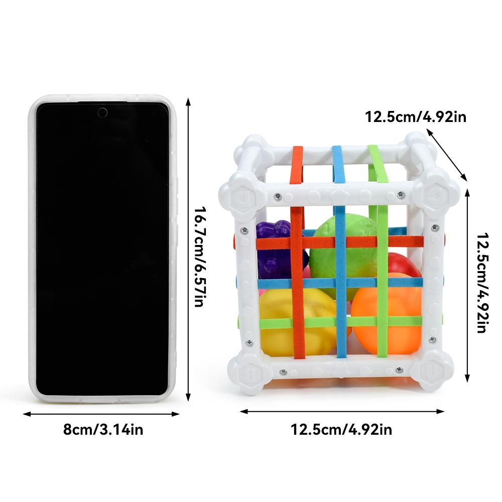 Детские сенсорные игрушки Монтессори Куб-сортер форм Детские игрушки с разноцветными фруктами Развивающая деятельность Развитие мелкой моторики для 1 года