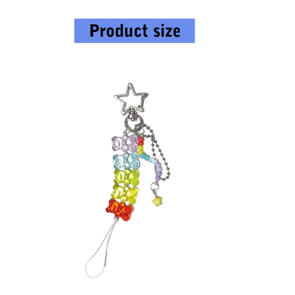 Набор из 2 бусин-медведей, брелок для ключей, многоцелевой кулон на сумку, модный аксессуар для ключей, подходящий для украшения ключей и сумок