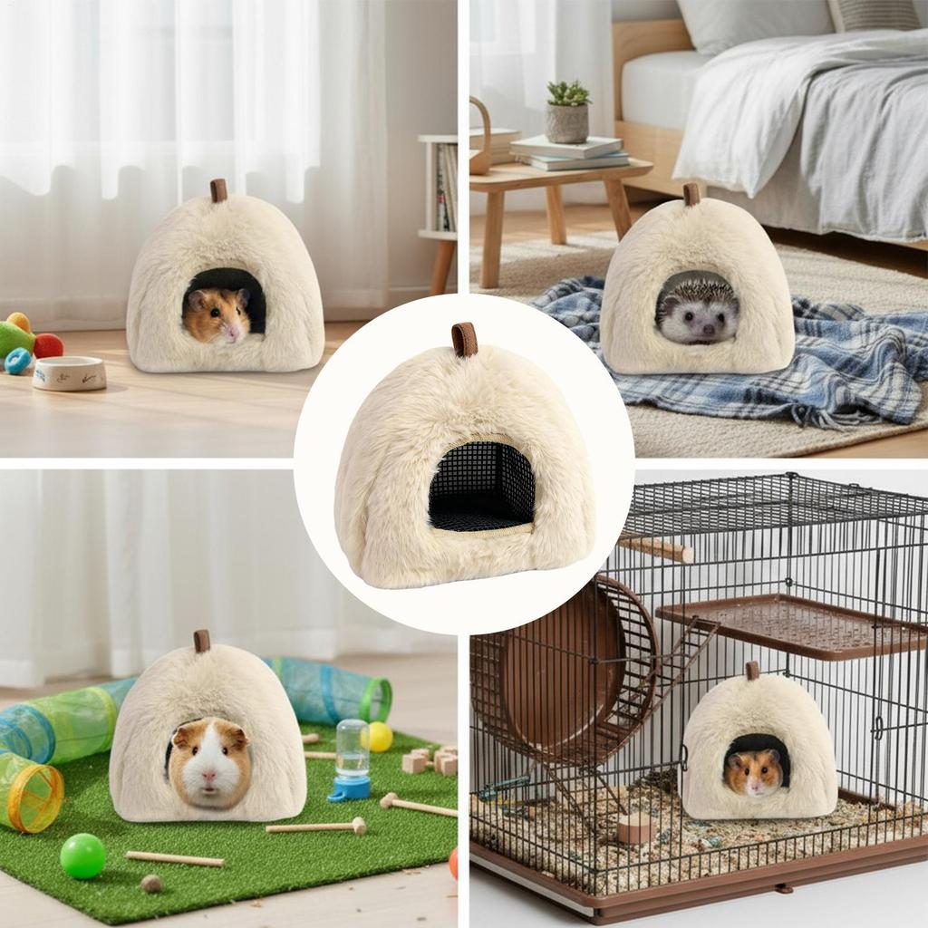 Hamster House Guinea Pig Cage Hamster Cotton House Small Animal Nest Winter Warm Pet Bed For Rodent Guinea Pig Rat Hedgehog