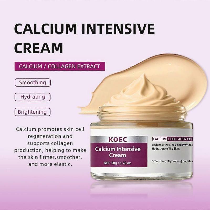 Calcium Intense Cream + Calcium Intense Ampoule Serum, Firming Moisturizer,Calcium Volume Multi Balm, Intense Hydration for Deep Wrinkles, Anti-Aging 
