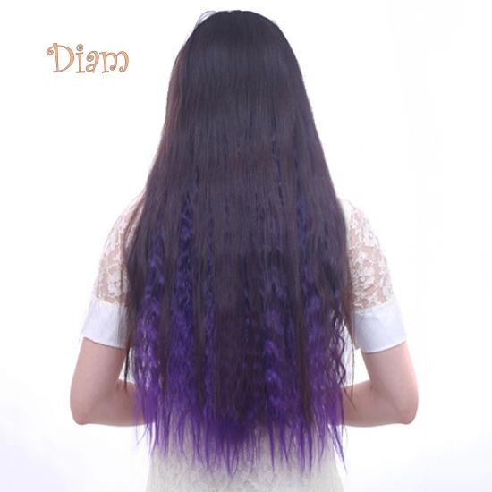 Tenfyer сексуальные длинные градиентные цвета вечерние женские волнистые вьющиеся волосы на клипсе 60 см