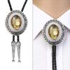 Винтажный западный ковбойский галстук-боло Кристальный галстук Панк Круглой формы Ожерелье Аксессуар для костюма Американский галстук-бола Западный