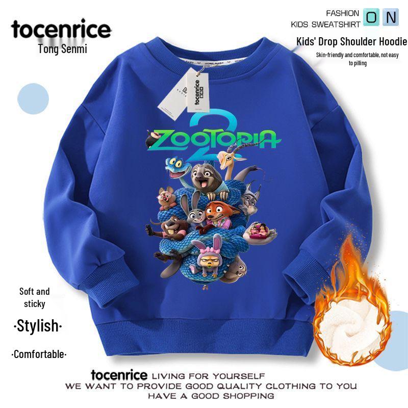 Zootopia 2 Kids' Hoodie: Nick Wilde & Judy Hopps, Autumn/Winter Long Sleeve Base Layer for Boys & Girls, Sizes 8.