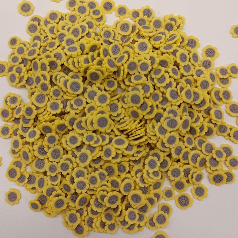 Cute Bee and Sunflower Clay Slices Mixed Clay Sprinkles for Slime and Snowglobe Cups DIY Fillers
