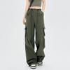 2024 Новые модные женские свободные брюки-карго весна-лето тонкие комбинезоны с карманами высокая талия широкие брюки прямые свободные спортивные брюки элегантные брюки 2391