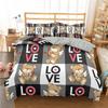 3D Cartoon Bear Bedding Set Cartoon Animal Duvet Cover Pillowcase 2/3 Pieces Girls' Room ES/EU/DE Full Size Children's Room Soft Home Textile