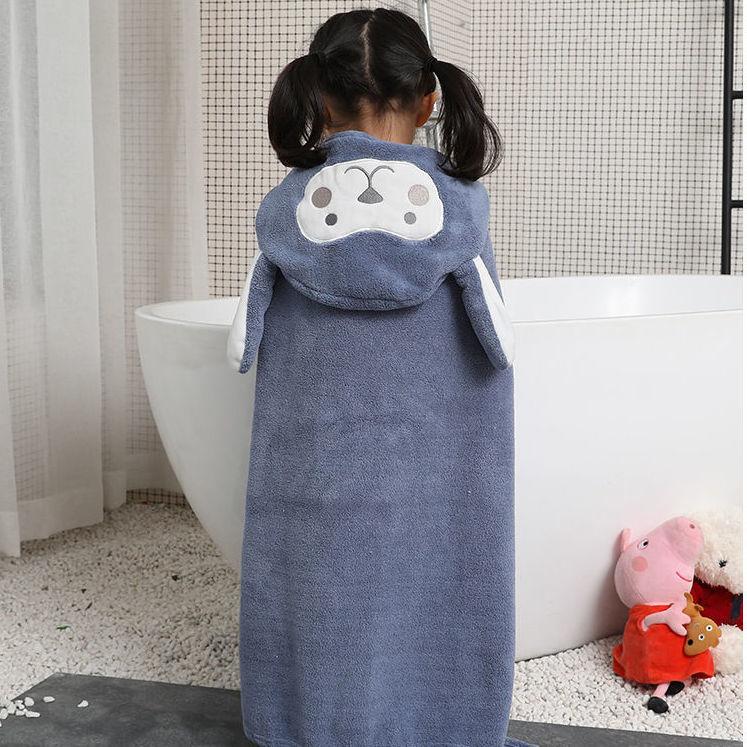 Baby Bath Towel Bathing Coral Fleece Baby Cloak Cloak Children's Hooded Absorbent Soft Skin-friendly Bathrobe