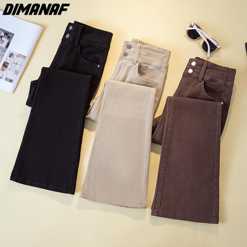 DIMANAF 2023 Большие размеры весенние брюки женские эластичные брюки свободные повседневные расклешенные женские шаровары брюки 4XL