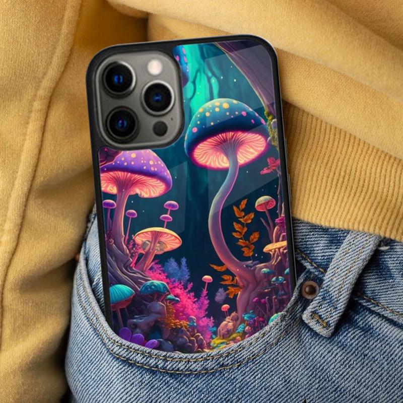 Странный Психоделический Грибной Мягкий Чехол для Телефона для iPhone 17 Air 16e Pro max 15 Pro 13 14 Plus 11 12 MagSafe Магнитный Чехол