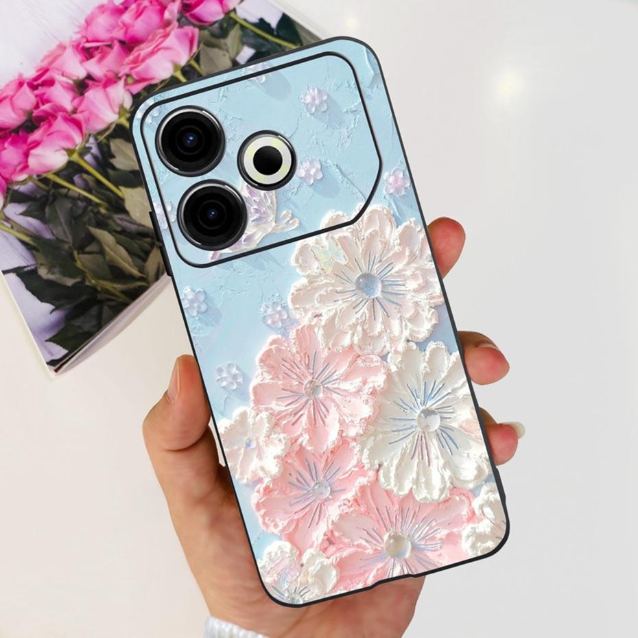 Модный Чехол 2024 года Для Tecno Pova 6 Neo Черный Силиконовый Мягкий ТПУ Задняя Крышка Для Tecno Pova 6Neo 4G Чехлы Для Телефона
