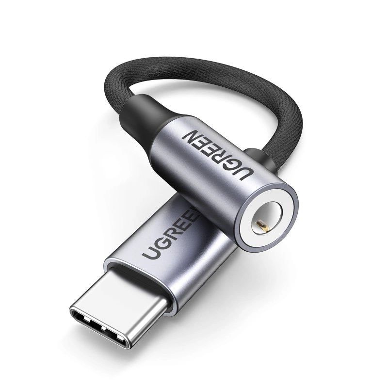 UGREEN av161 audio adapter USB-C to 3.5mm jack 10cm Black