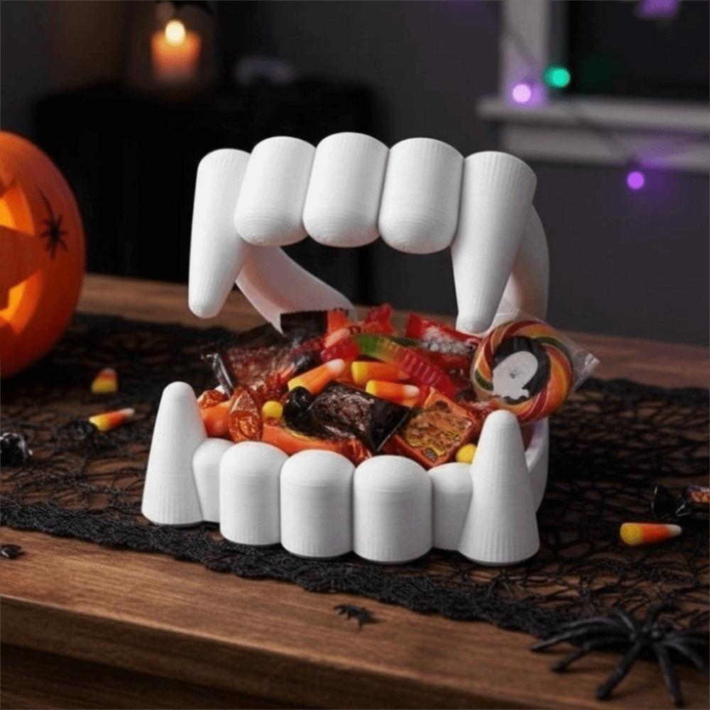 3D Printing Bloodsucker Teeth Candy Bowl Plastic Bloodsucker Teeth Desk Ornament Bar