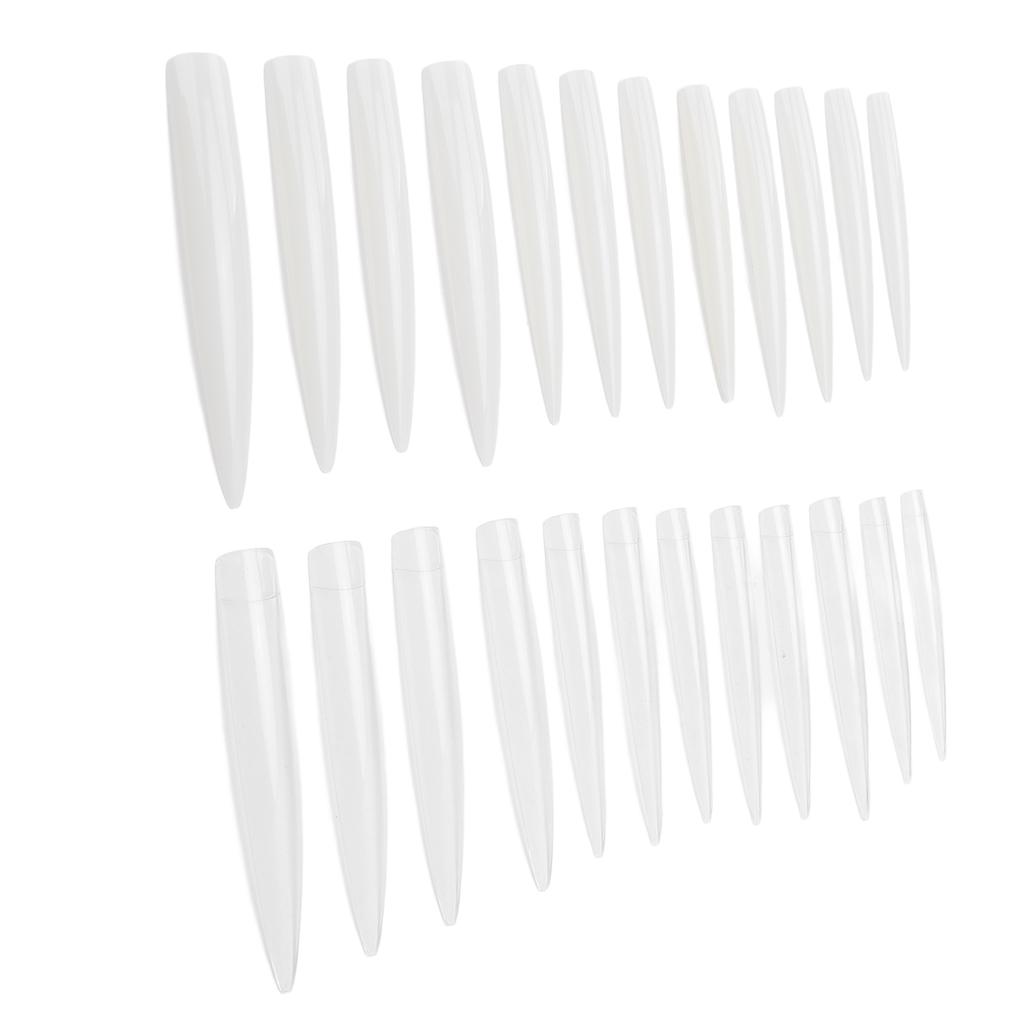 240 шт. Длинные типсы стилет прозрачные белые профессиональные накладные ногти полное покрытие экстра длинные типсы для акриловых ногтей
