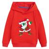 Children's Autumn and Winter Santa Claus Hooded Sweatshirt with Printed Design, Casual and Fashionable Pullover for Young Girls, Christmas Themed Top