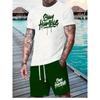 3D Digital Print Men's Fashion Short Sleeve Shorts Set Outdoor Street Men's Sports Shorts Summer Daily Casual Men's T-shirt