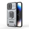 Ring Stand Rotating Slide Camera Lens Military Grade Armor Case For Iphone 16 15 14 13 Pro Max Plus Back Cover