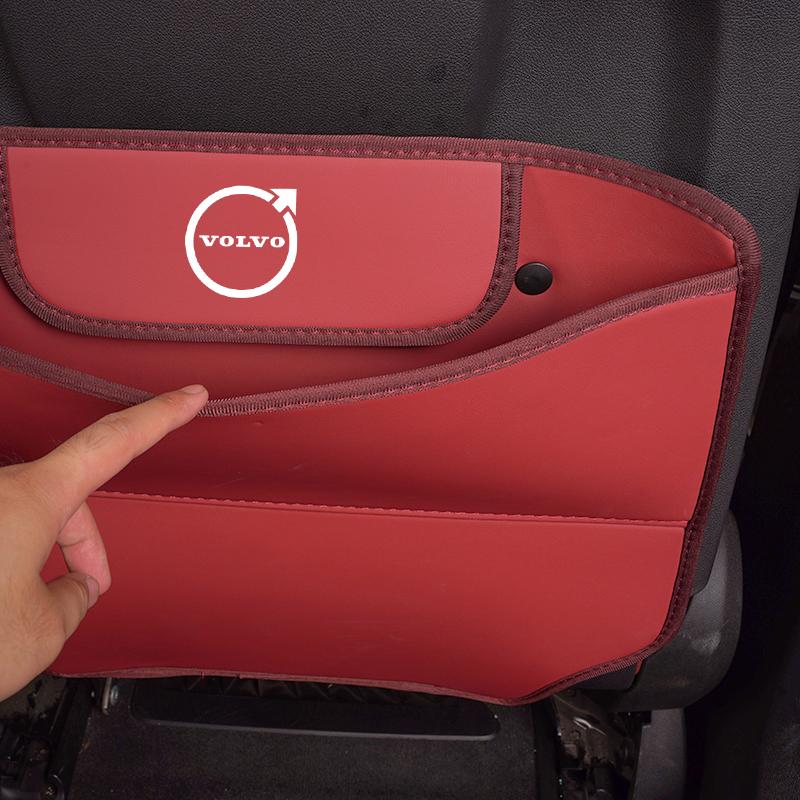 AABBM1 Car Seat Anti Kick Pad Car Interior For Volvo V60 V40 XC90 S60 C30 Olestar AWD Scratch Dirt Resistant Seat Backrest Leather Mat