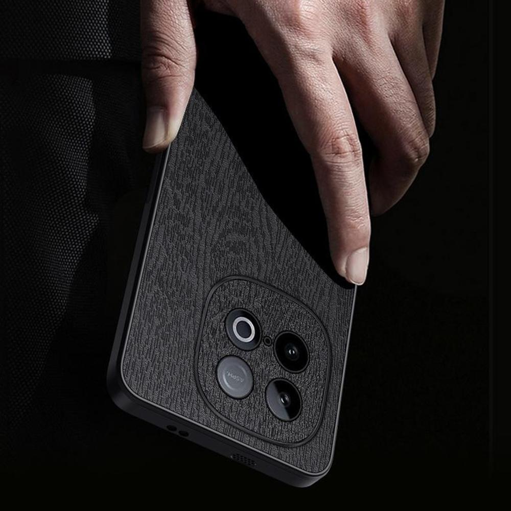 Для vivo iQOO Z10 Turbo 5G Чехол Текстура дерева Покрытый ПУ кожей ПК ТПУ Чехол для телефона