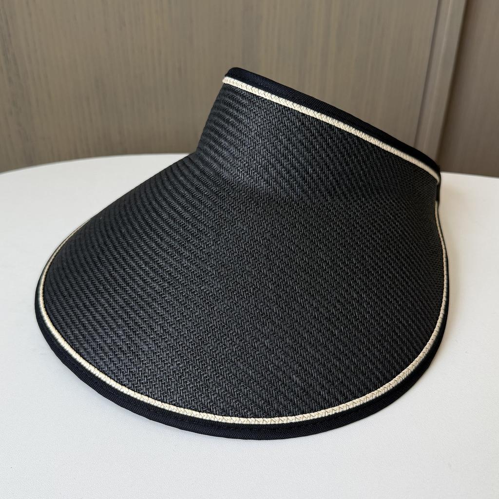 One-piece Rollable Summer Edge Straw Empty Top Hat Children's Outdoor Sunscreen Cycling Hat Versatile Sun Hat