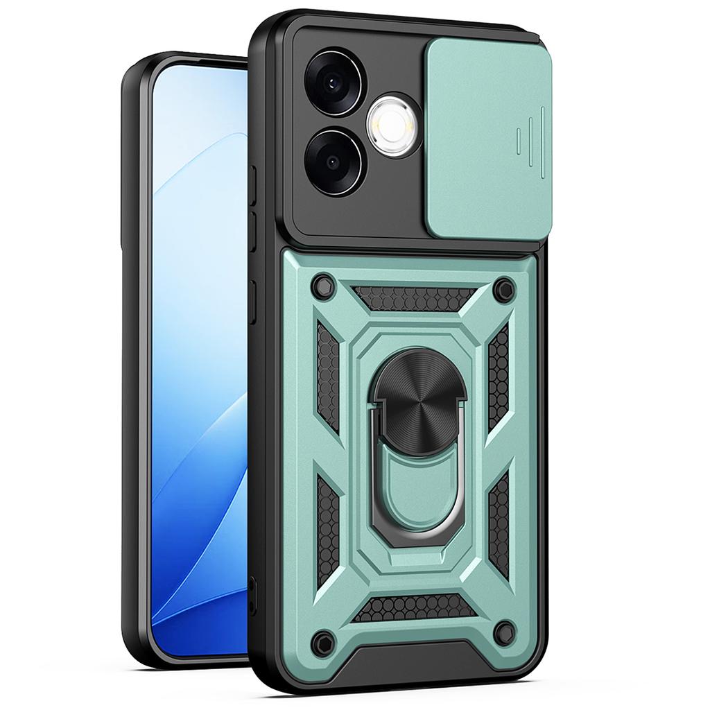 Чехол для Oppo F33 Pro Чехол-подставка с магнитным кольцом для Oppo F33 Pro Бронированный чехол для телефона Защитная задняя крышка со шторкой для камеры