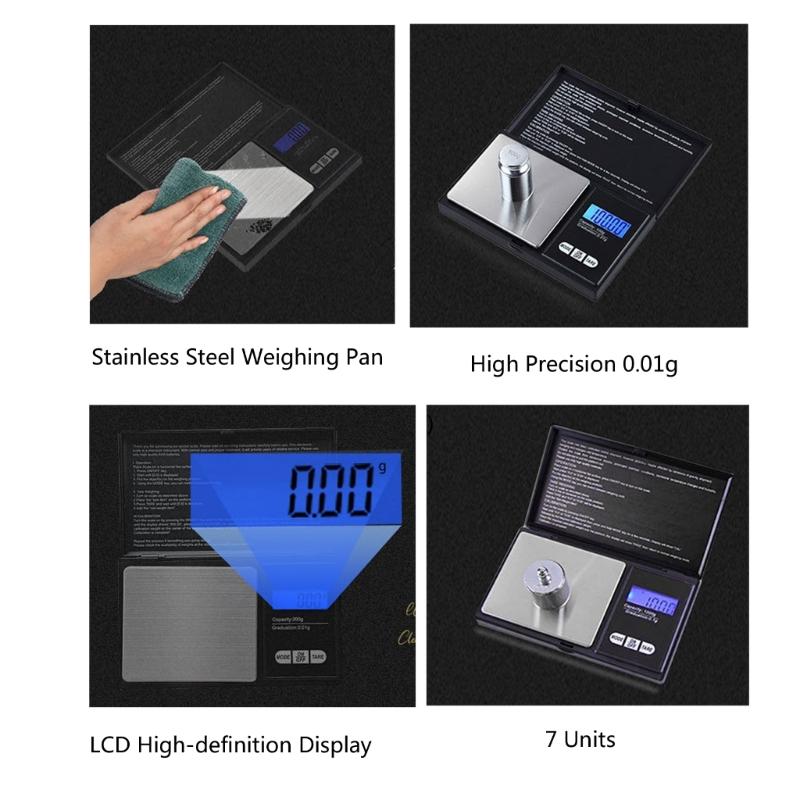Portable 0.01g Precise Small Jewelry LCD Pocket Scale With Easy Tare Function for Spices Weighing Accurate Measurement