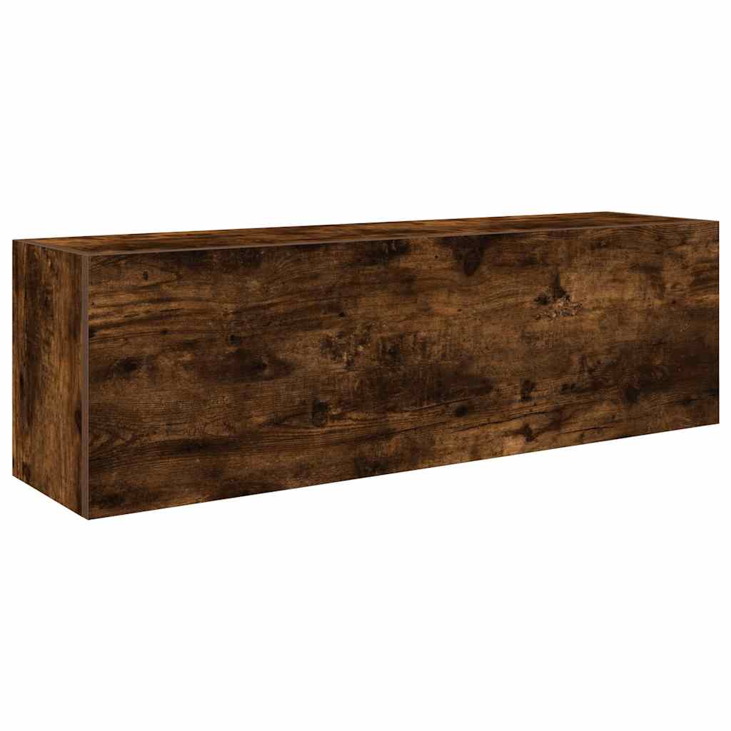 Bathroom Wall Cabinet Smoked Oak 100x25x30 cm Wood Based Material