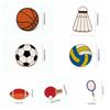 Basketball Sports Ball Enamel Pin Volleyball Metal Badge Cartoon Dripping Oil Brooch  Jewelry Gift