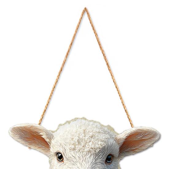 Sheep Welcome Door Sign Farmhouse Rustic Front Door Lamb Hanging Sign Indoor Outdoor Animal Hanger