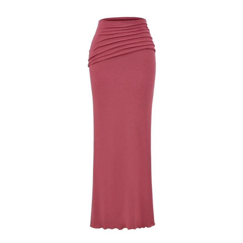 Pure Desire Style Sexy Slim Fit 2-Piece Set Long Sleeve T-Shirt Flare Pants / Midi Skirt Women