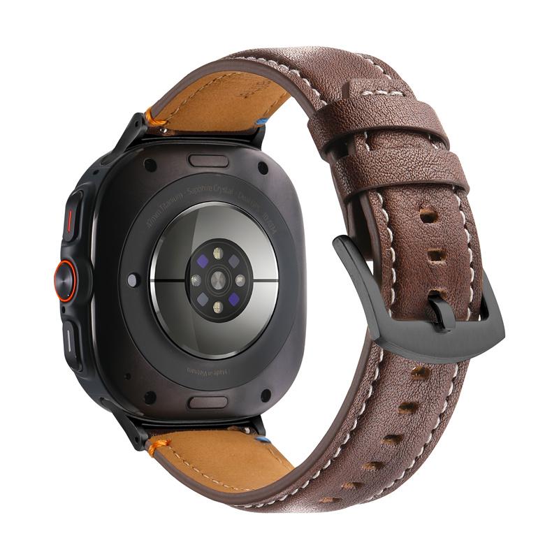 Кожаный ремешок без зазоров для Samsung Galaxy Watch 7 ULTRA 47 мм мужской ремешок для galaxy watch ultra7 47 мм для браслета изогнутый