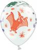 Balony 14" Pastel White Dinozaury 5Szt.