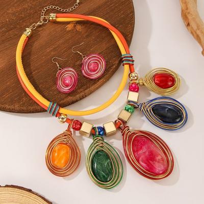 Чокер-крючок Бижутерия для костюма Безопасные Надежные Серьги-подвески Серьги Набор ожерелья Ювелирный подарок