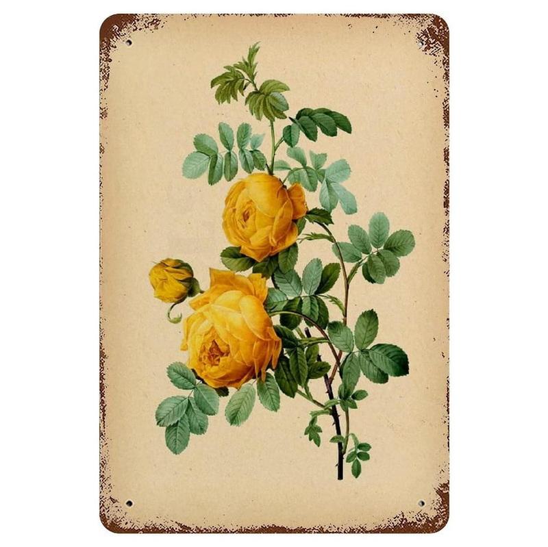 Металлическая жестяная табличка Сад Красивые цветы Винтажная жестяная табличка Цветок Лаванда Металлическая настенная панель Ретро Арт Декорация для дома Кафе Бар
