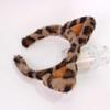 Plush Leopard Print Cats Ears Headwear Hair Hoop Nonslip Grip For Women Lady Kids Soft Animal Ear Hair Accessory