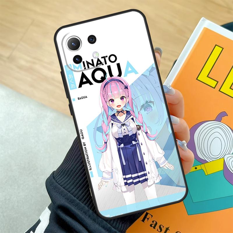 Чехол Minato Aqua Hololive для Xiaomi 15 Ultra 13 14 Pro 11T 12T 13T 14T POCO F5 F6 F7 Pro X3 X5 X6 X7 Pro