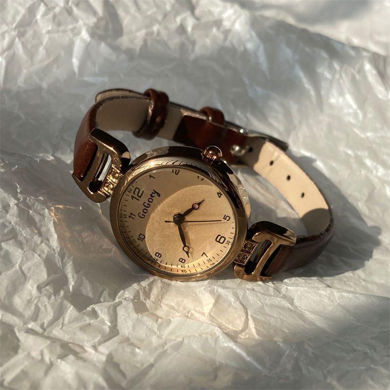 Women's Retro Exam Watch - Light Luxury, British Style, Small Dial Quartz Timepiece for Students