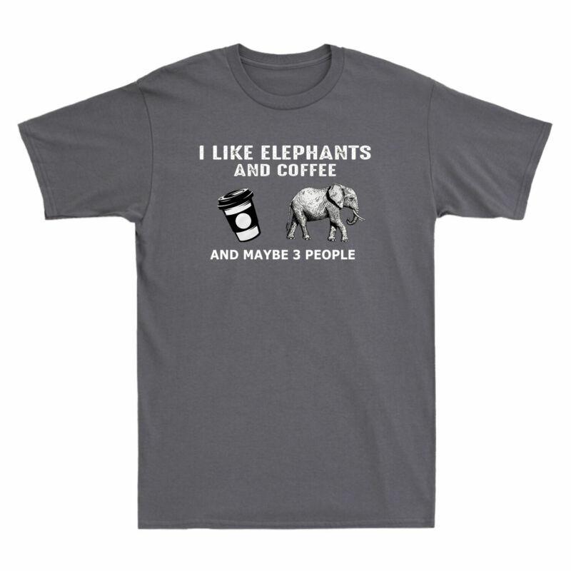 And 3 And Maybe Coffee Tshirt People Cotton Like Retro Elephants Unisexs I Black