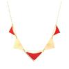 [Q0965] - Designer Necklace 'Boho' Red Gold Steel - 100x15 Mm