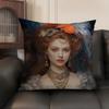 Medieval European Lady Cushion Cover Natural Linen Organic Fabric DoubleSided Printing Sofa Home Decor Gift Pillow Case