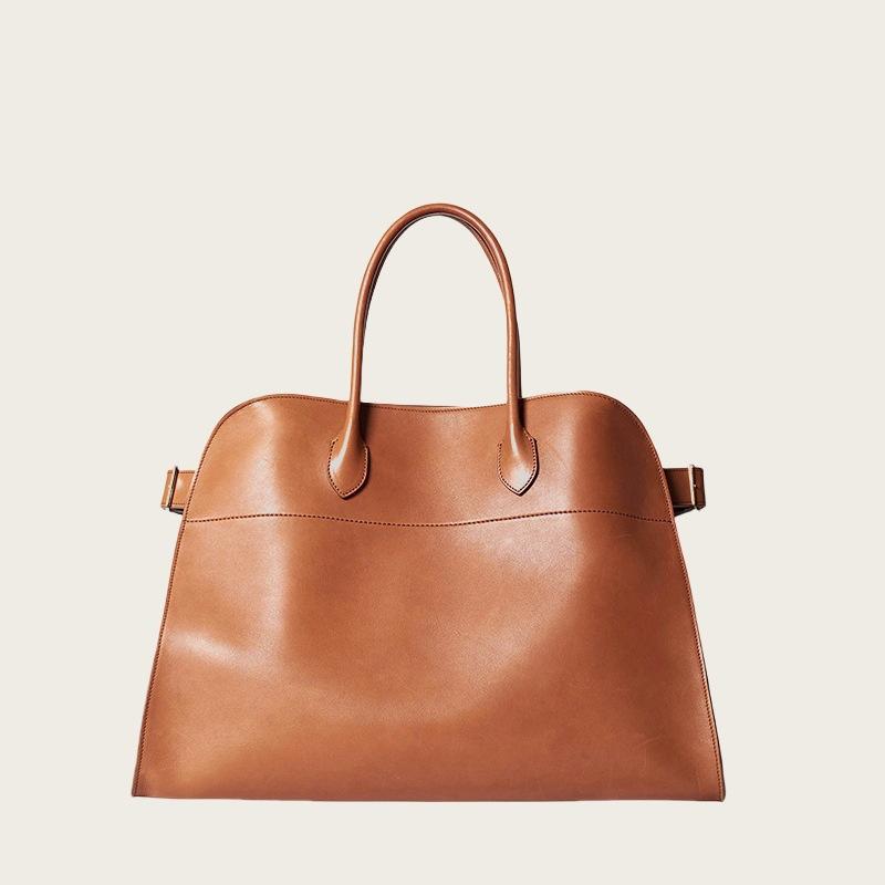 Brand 15 Inch Large Capacity Tote Bag For Women Top Grain Cowhide & Suede Briefcase, Leather Work Bag, Commuter Platinum Bag