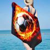 Электрический футбольный огненный пляжный полотенце, супермягкая микрофибра, подарок для нее/него, на день рождения, для бассейна, пляжа, путешествий, домашний декор, подарки для фанатов