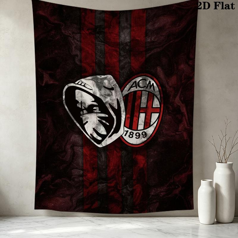 Настенный гобелен AC Milan Эстетичное настенное панно Печатное тканевое одеяло Декоративные гобелены для спальни гостиной Домашний декор