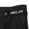 Double waisted letter decorated straight leg pants