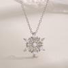 S925 Sterling Silver Snowflake Zircon Necklace - Elegant Christmas Design