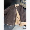 2023 Popular Retro Coffee Lamb Wool One-Piece Fur Coat for Autumn and Winter