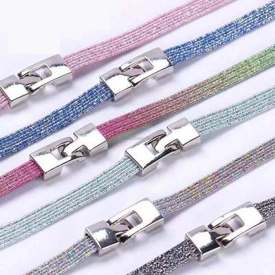 1 пара разноцветных шнурков с перекрестным замком, эластичные шнурки без завязок, шнурки для кроссовок, блестящие шнурки, один размер подходит для всех детей и взрослых