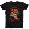 Anti Valentine's Day Flowers Single Best Seller Funny Gift Tee Black T Shirt 301