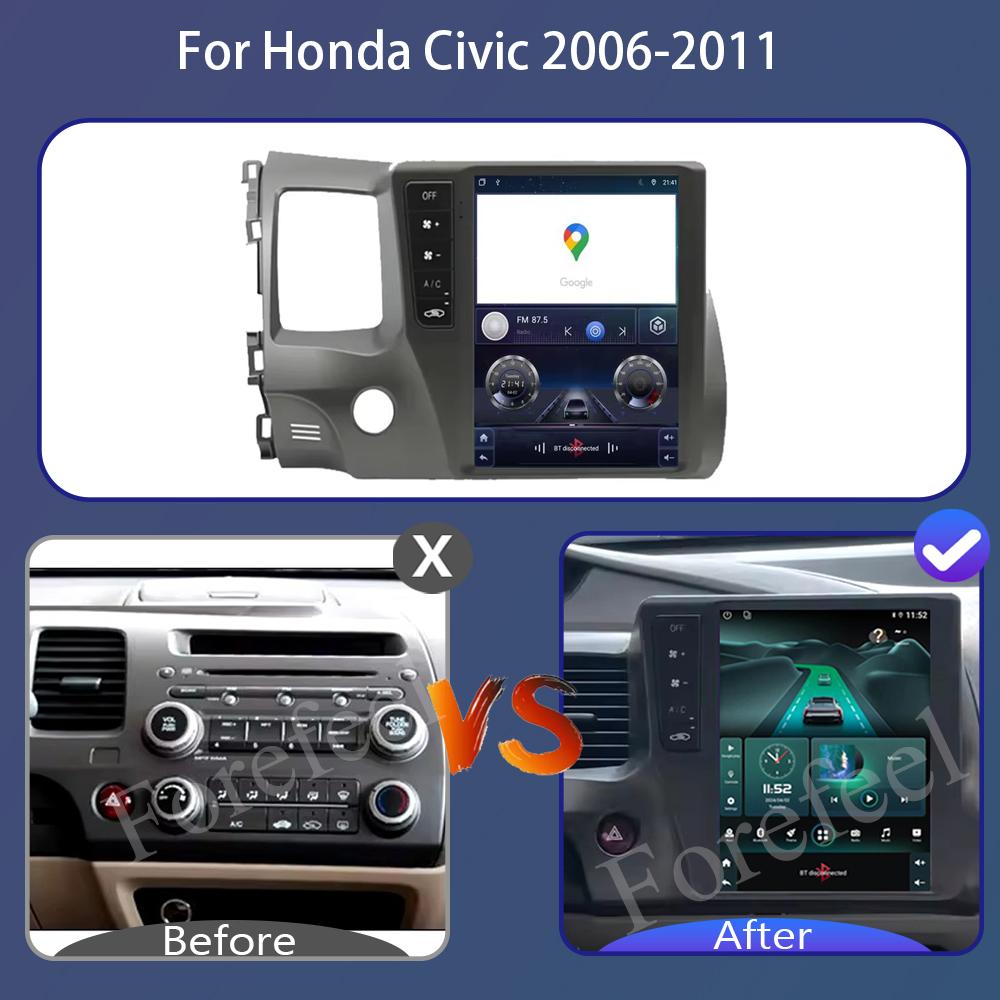 9,7-дюймовые радиоприемники 2din Android Carplay Android Auto для Honda Civic 2006-2011 Автомобильный радиоприемник мультимедийный плеер навигация