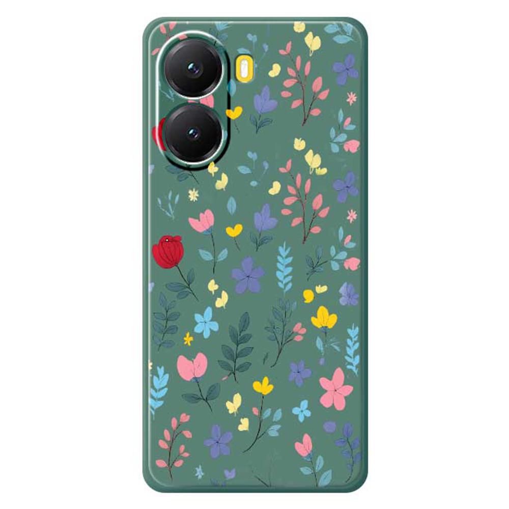 For Xiaomi Redmi Turbo 4 5G/Poco X7 Pro 5G Case Colorful Flower Branches Pattern Printing Straight Edge TPU Phone Back Cover